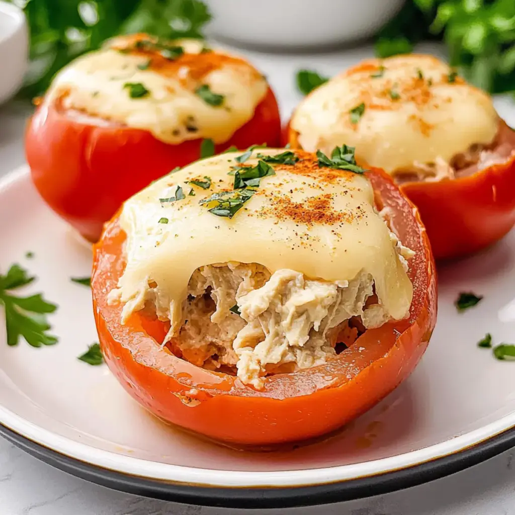 Tuna Melt Stuffed Tomatoes