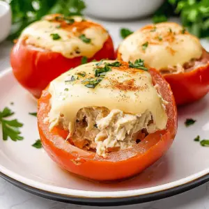 Tuna Melt Stuffed Tomatoes