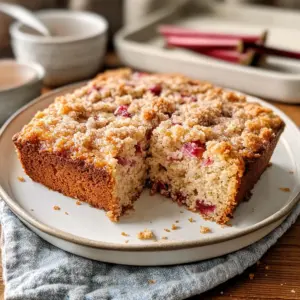Rhubarb Sour Cream Coffee Cake