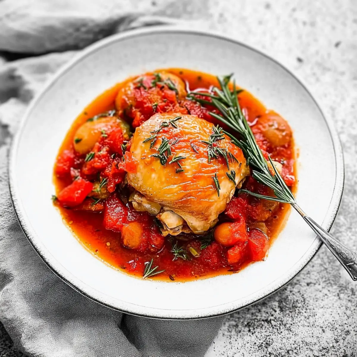Braised Chicken with Tomatoes and Rosemary