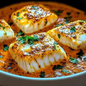 Cod in Roasted Red Pepper Sauce