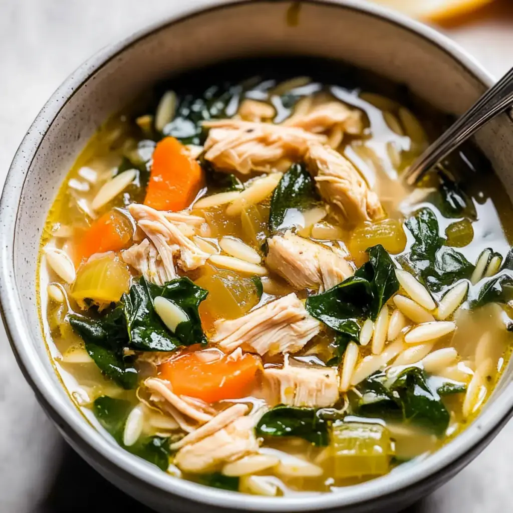 Lemon Chicken Orzo Soup