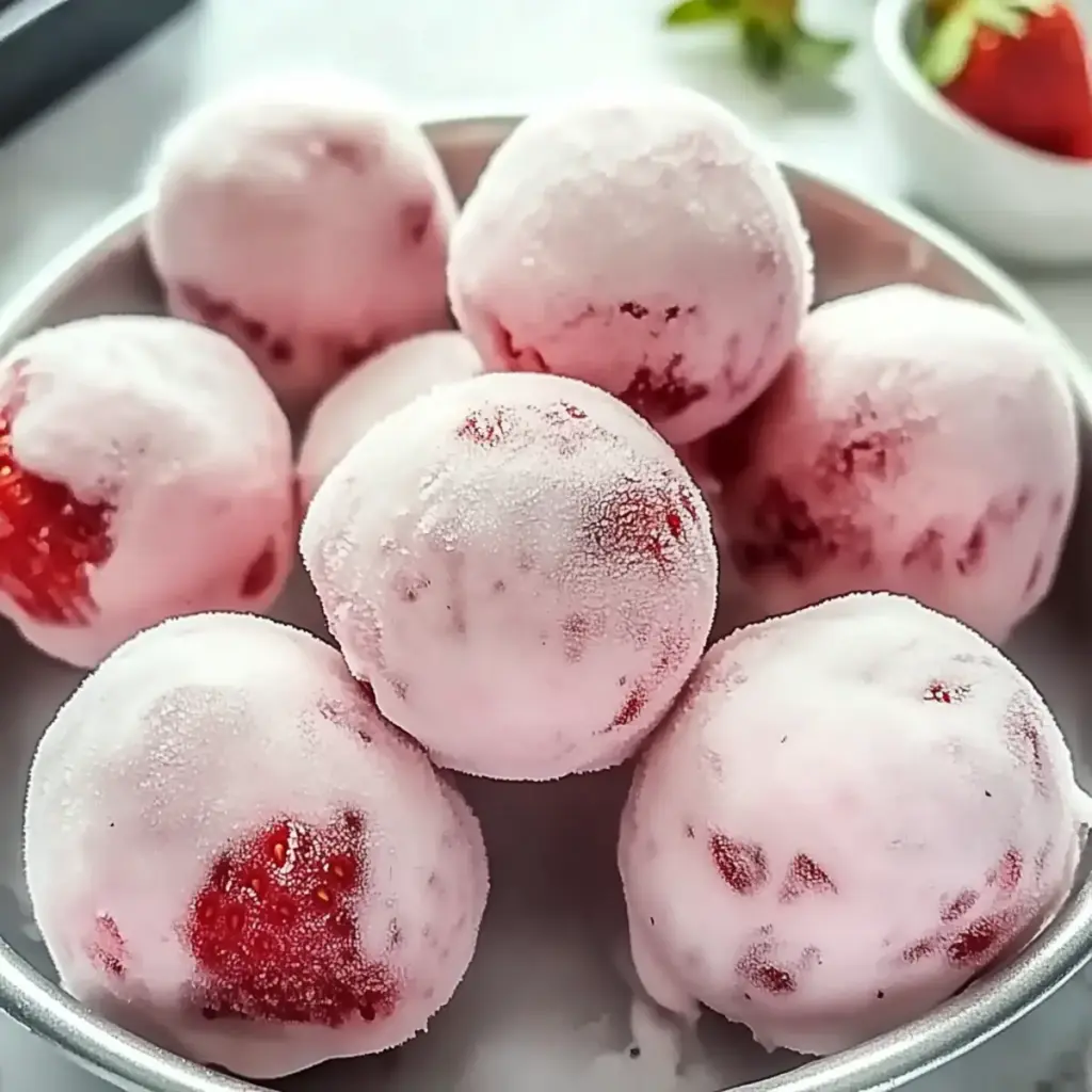 Delicious Frozen Strawberry Yogurt Bites