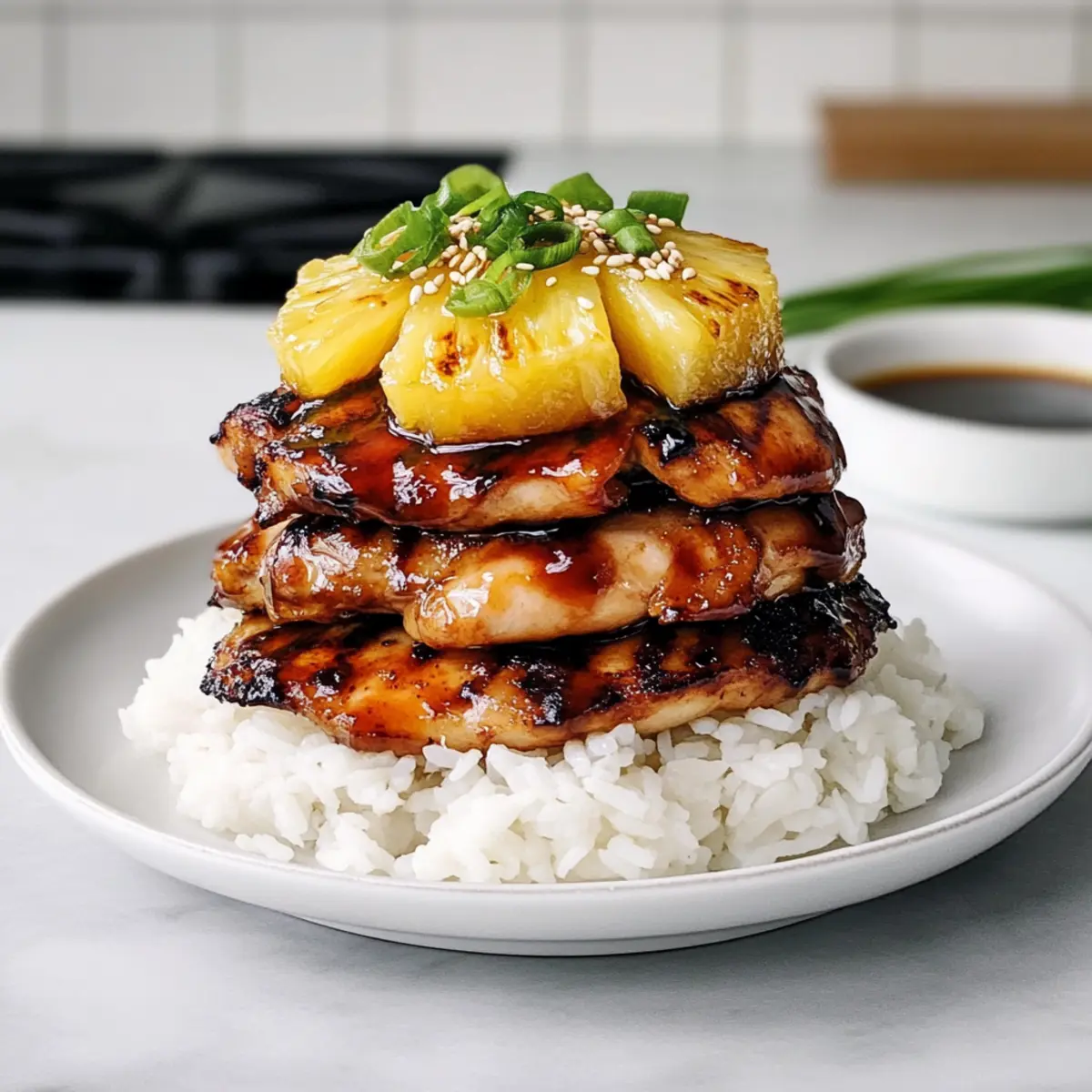 Hawaiian Huli Huli Chicken Stack