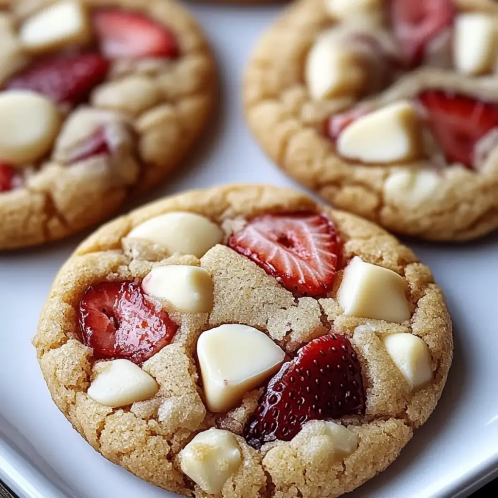 Strawberry and White Chocolate Chip Cookies
