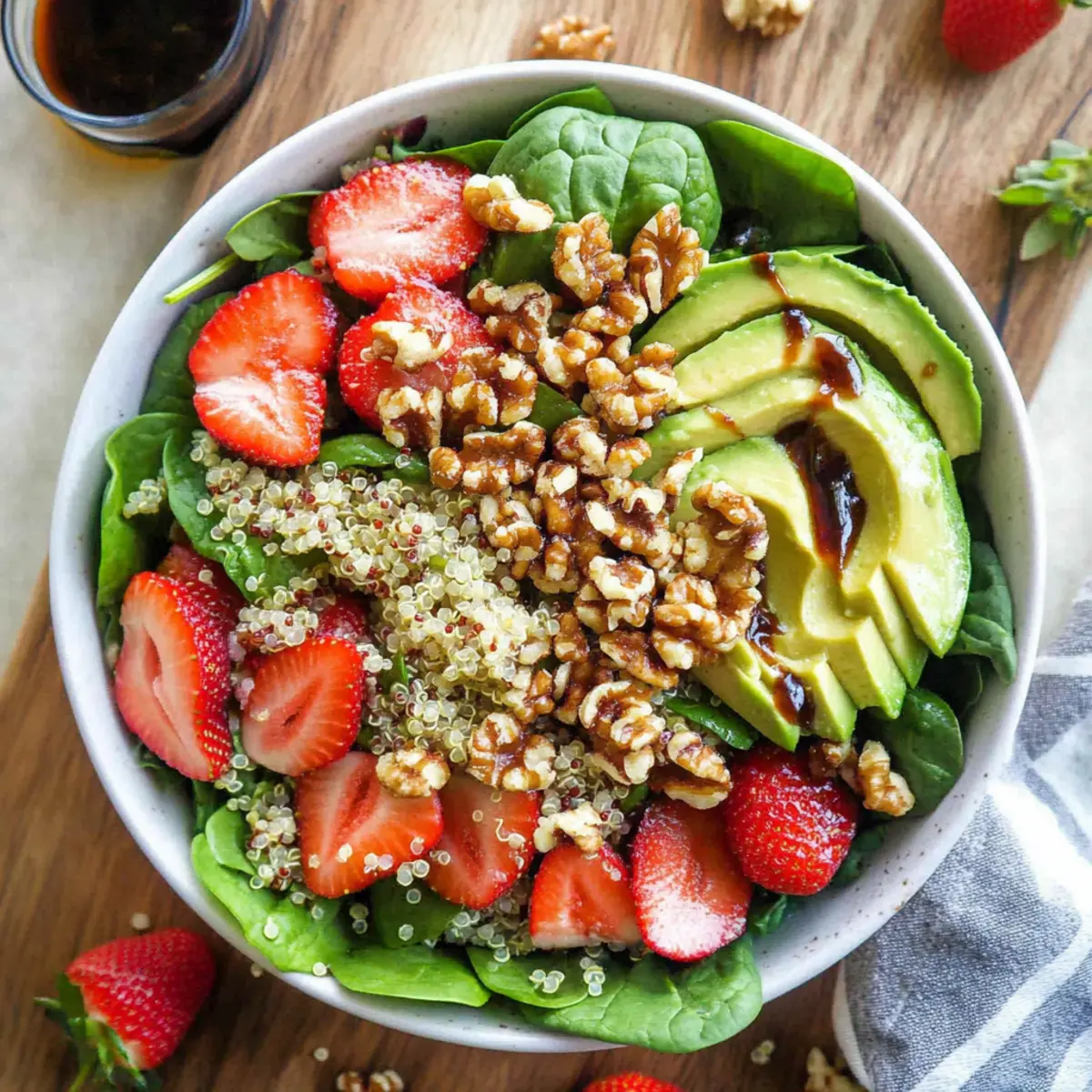 Avocado Strawberry Spinach Salad