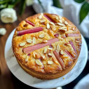 Rhubarb Cake with Orange and Rose