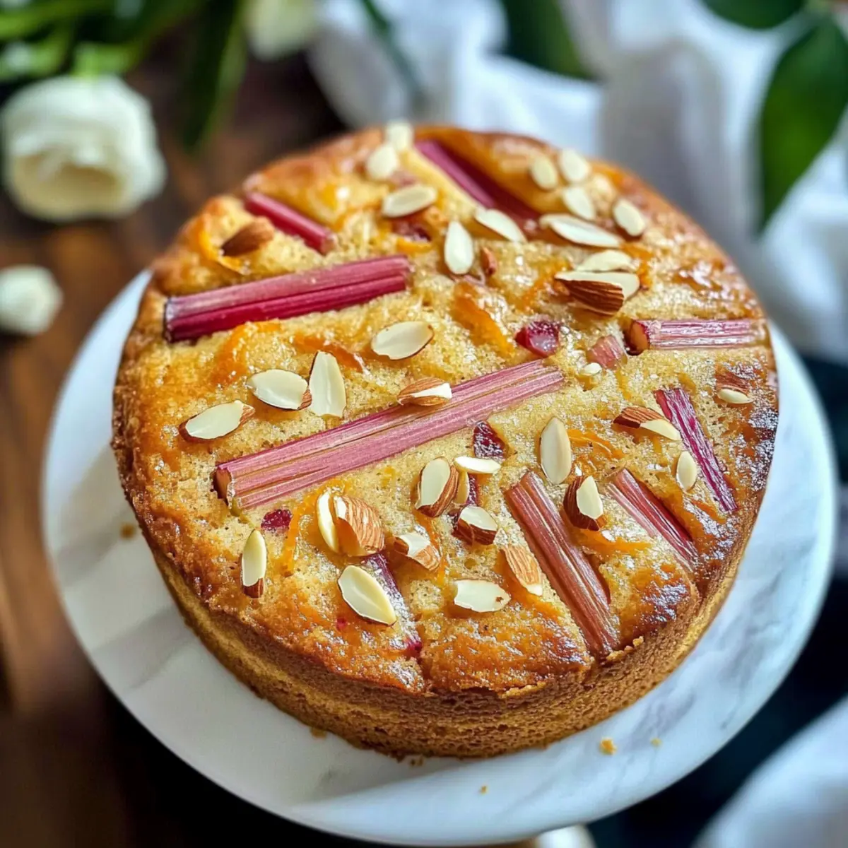 Rhubarb Cake with Orange and Rose