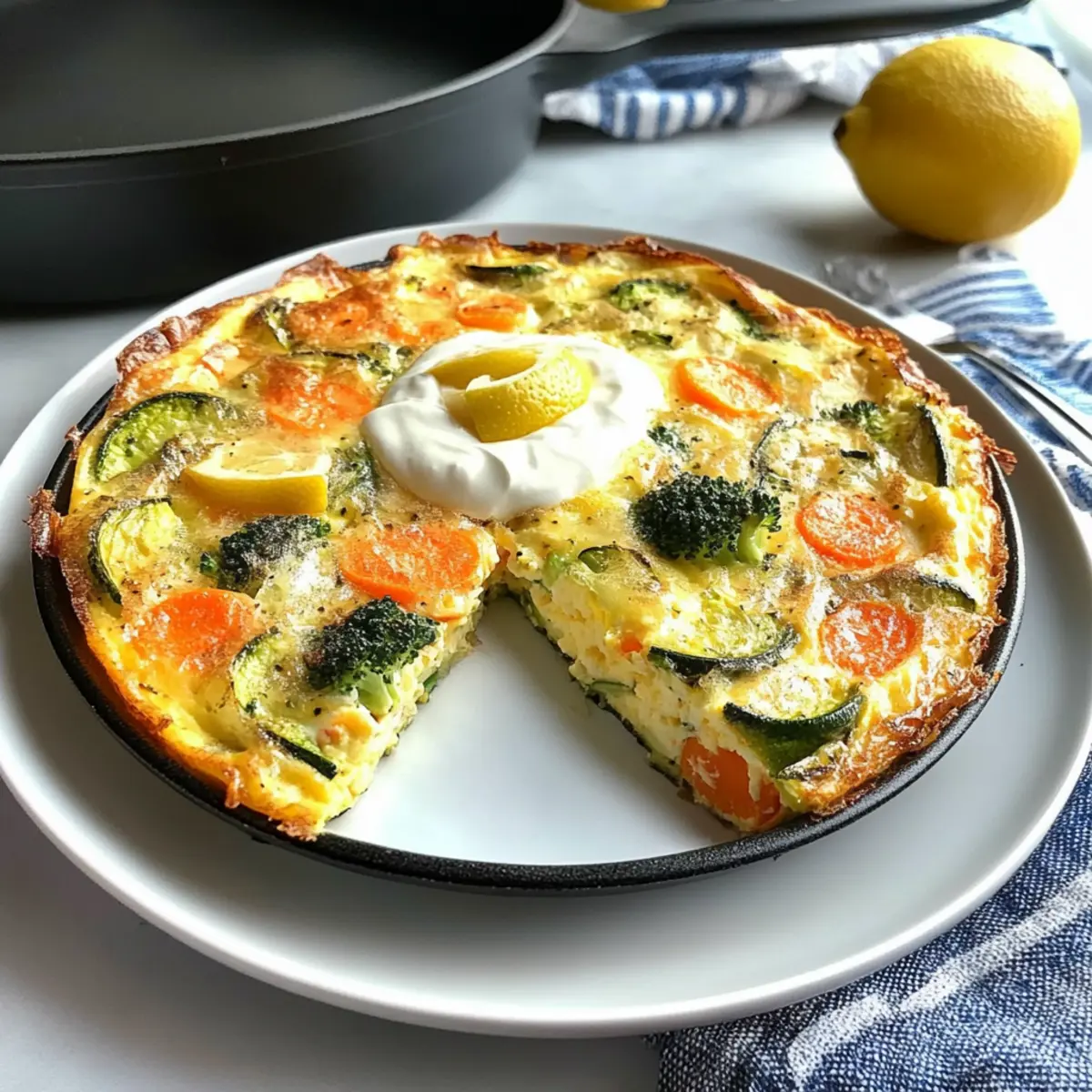 Vegetable Frittata with Lemon Crema