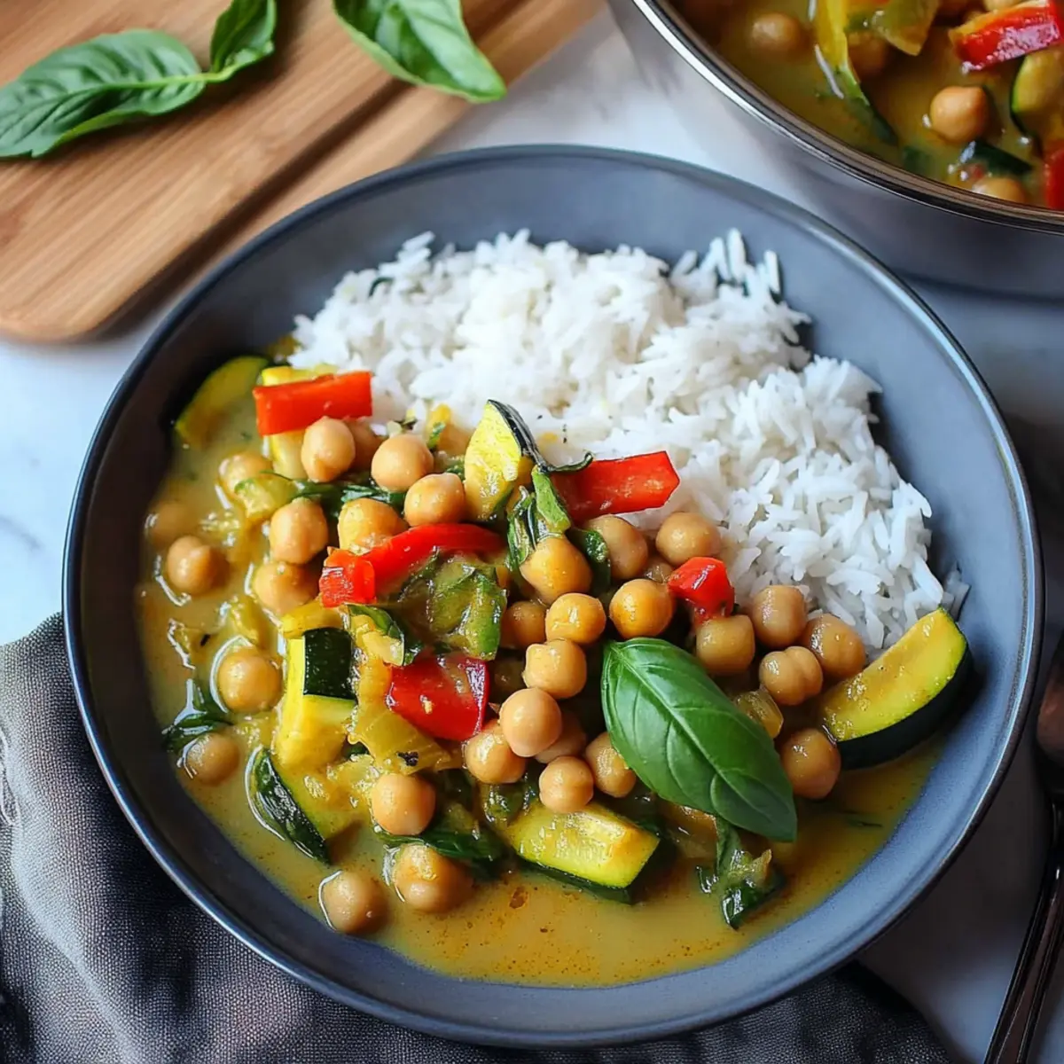 Zucchini Chickpea Curry with Coconut Sauce
