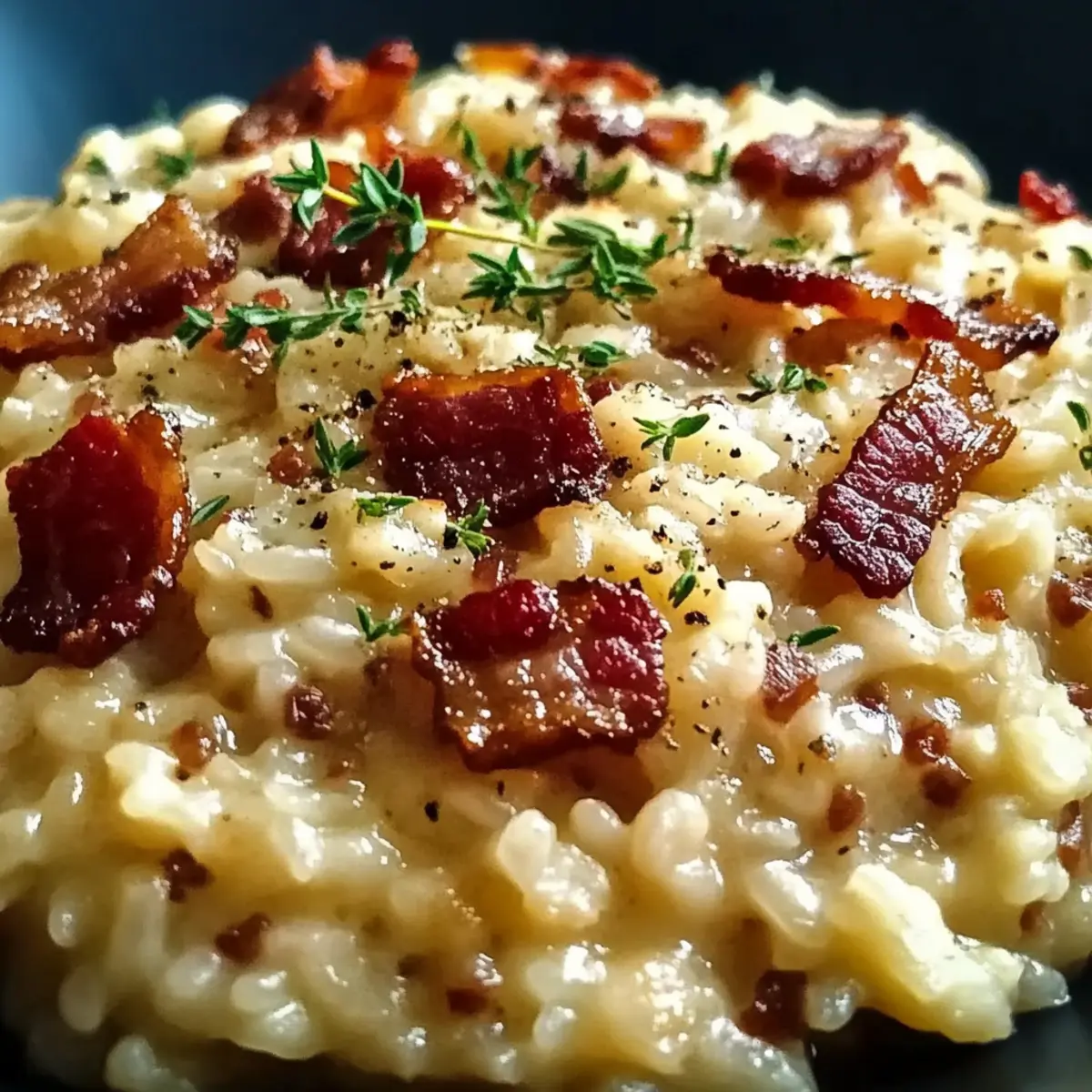 Caramelized Onion, Bacon, and Parmesan Risotto