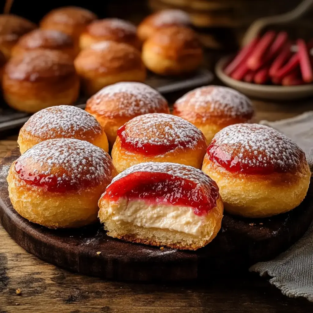 Twice-Baked Rhubarb Cheesecake Bombs