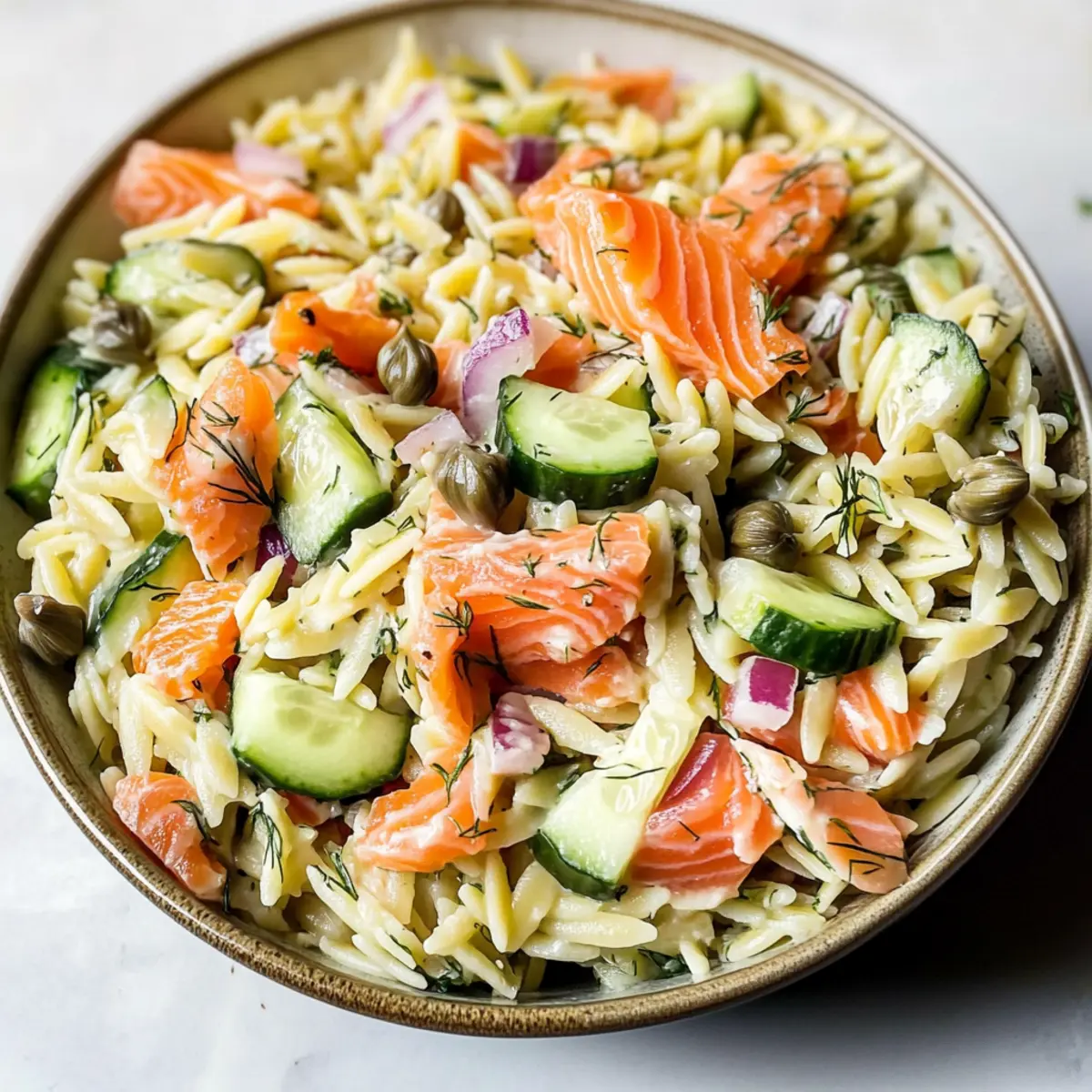 Smoked Salmon Orzo Salad