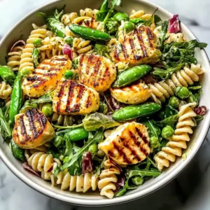Tahini Pasta Salad with Halloumi