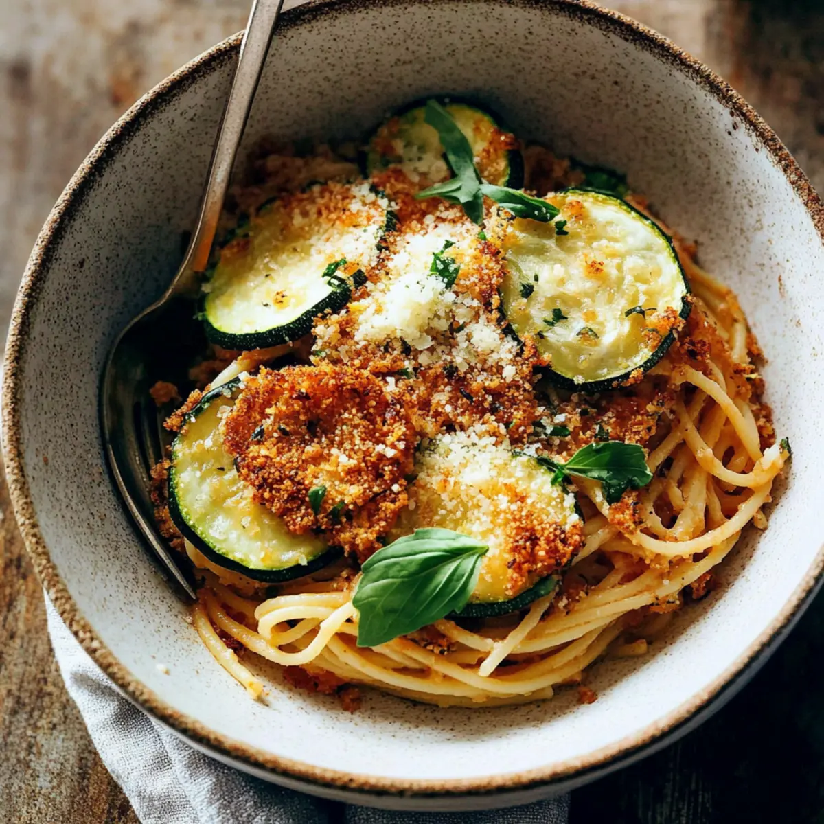 Spaghetti with Crispy Zucchini