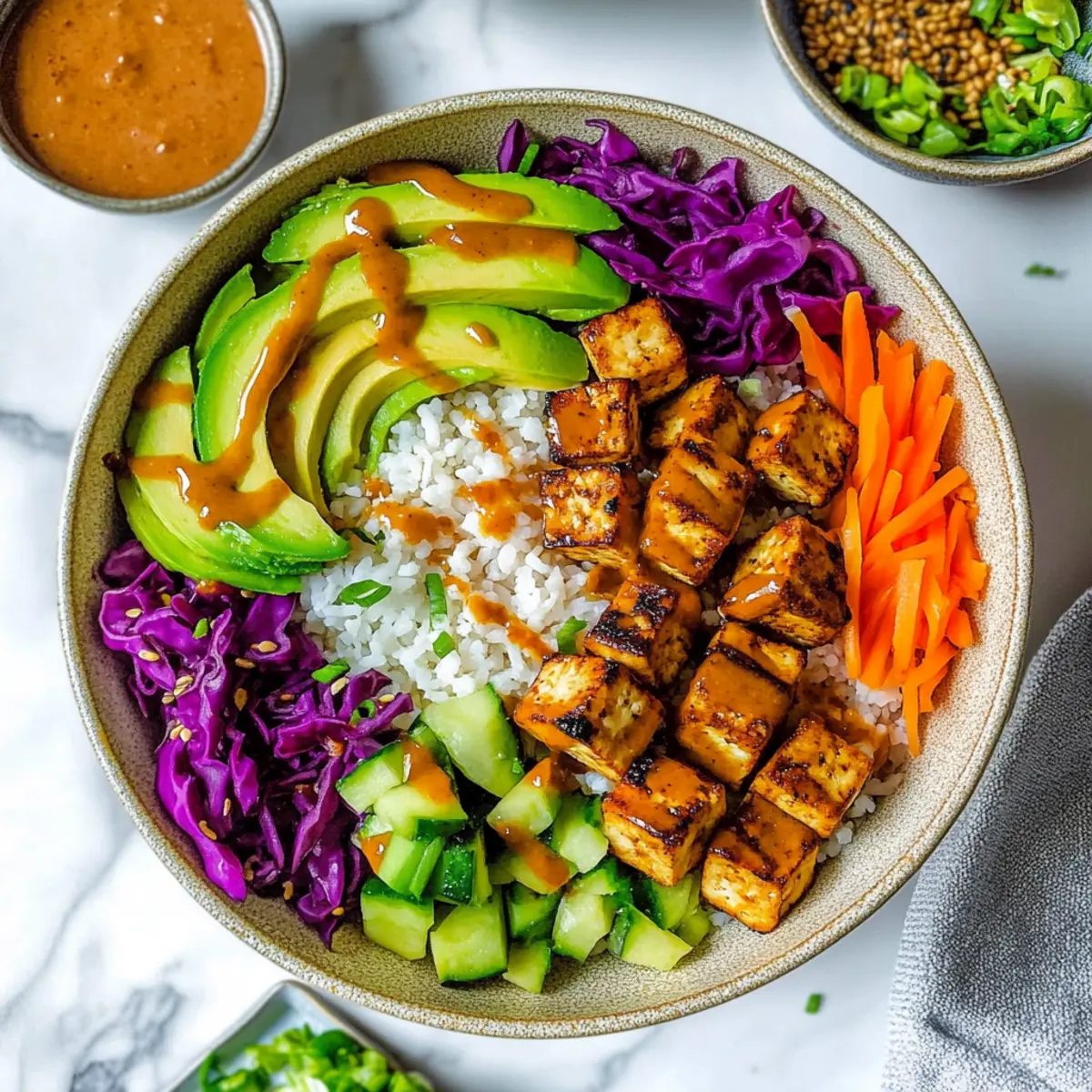 Tofu Buddha Bowl with Peanut Sauce