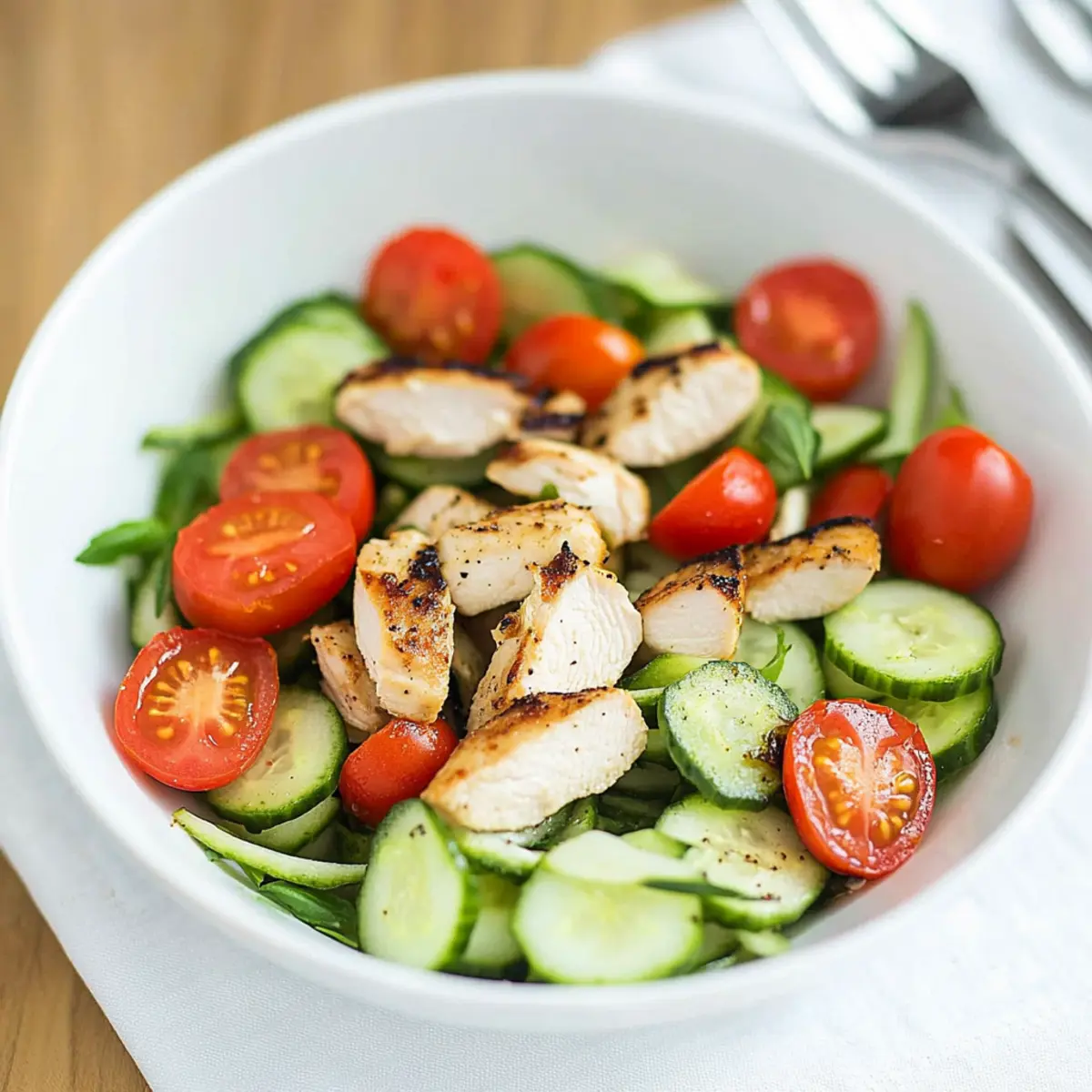 Chicken Tomato Cucumber Salad