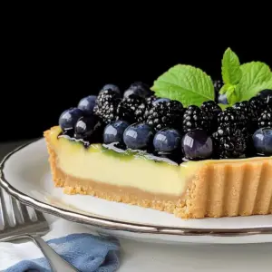 Lemon Cheesecake with Glazed Berries