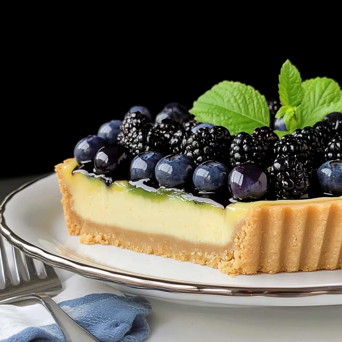 Lemon Cheesecake with Glazed Berries