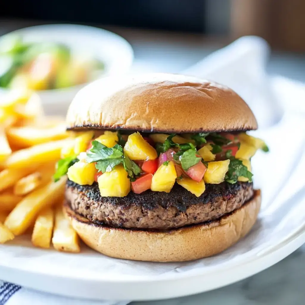 Black Bean Burgers with Pineapple Salsa