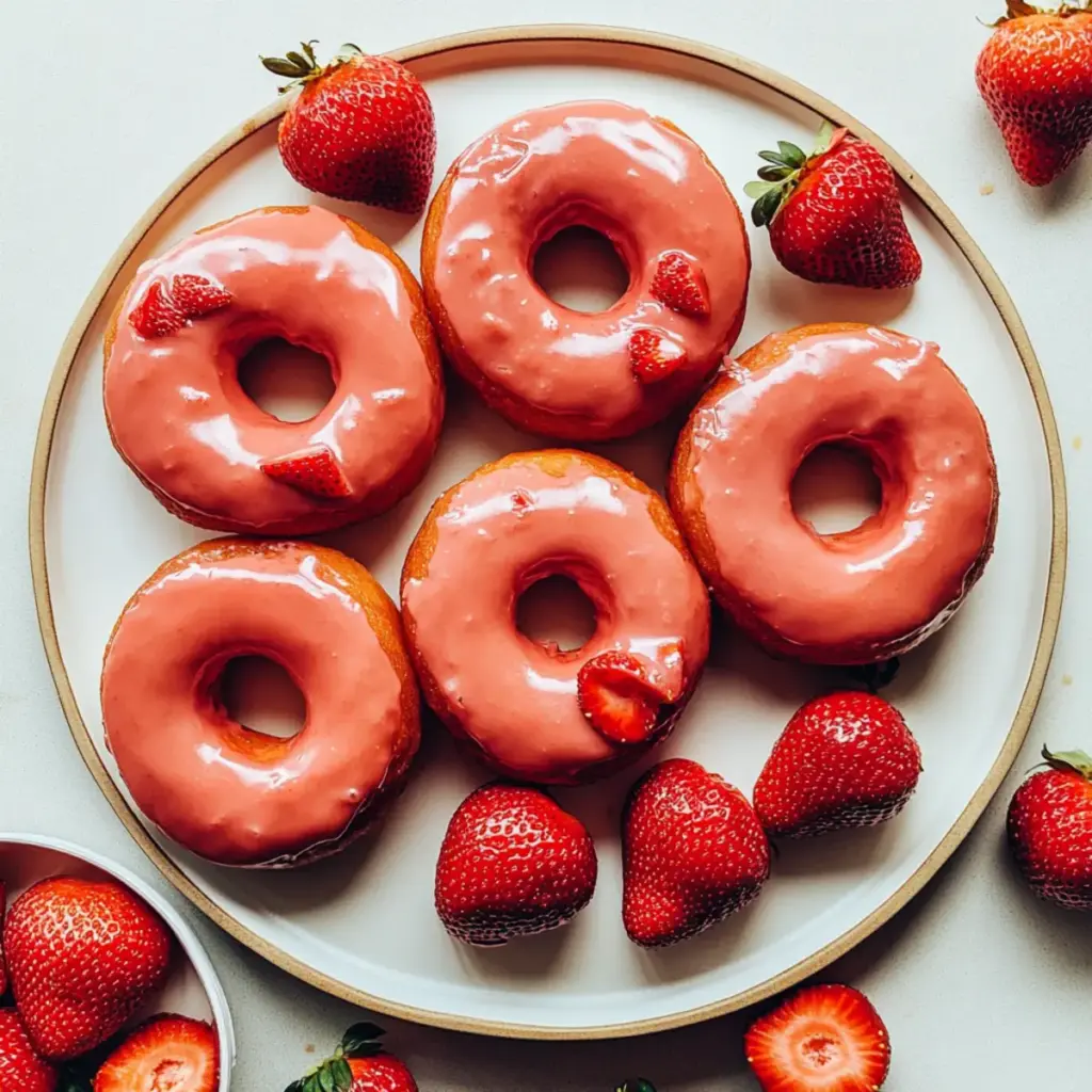 Baked Strawberry Donuts