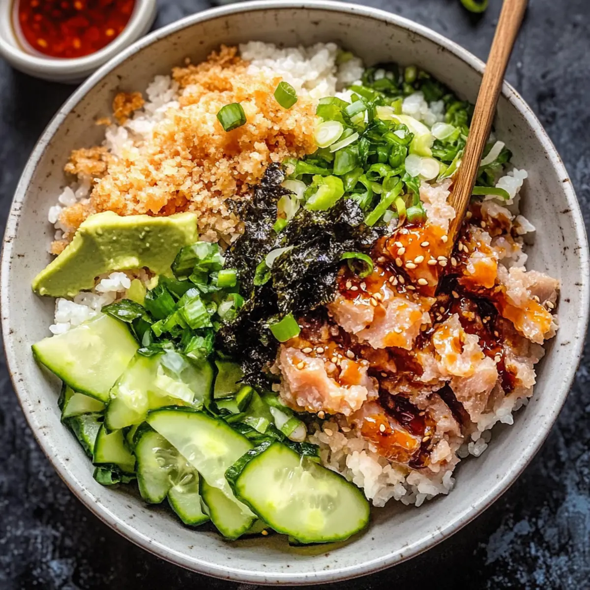 Spicy Tuna Sushi Bowl with Crispy Rice