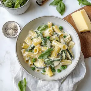Zucchini Ricotta Summer Pasta with Peas