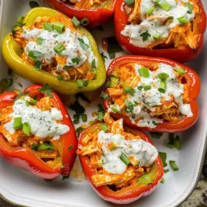 Buffalo Chicken Stuffed Peppers