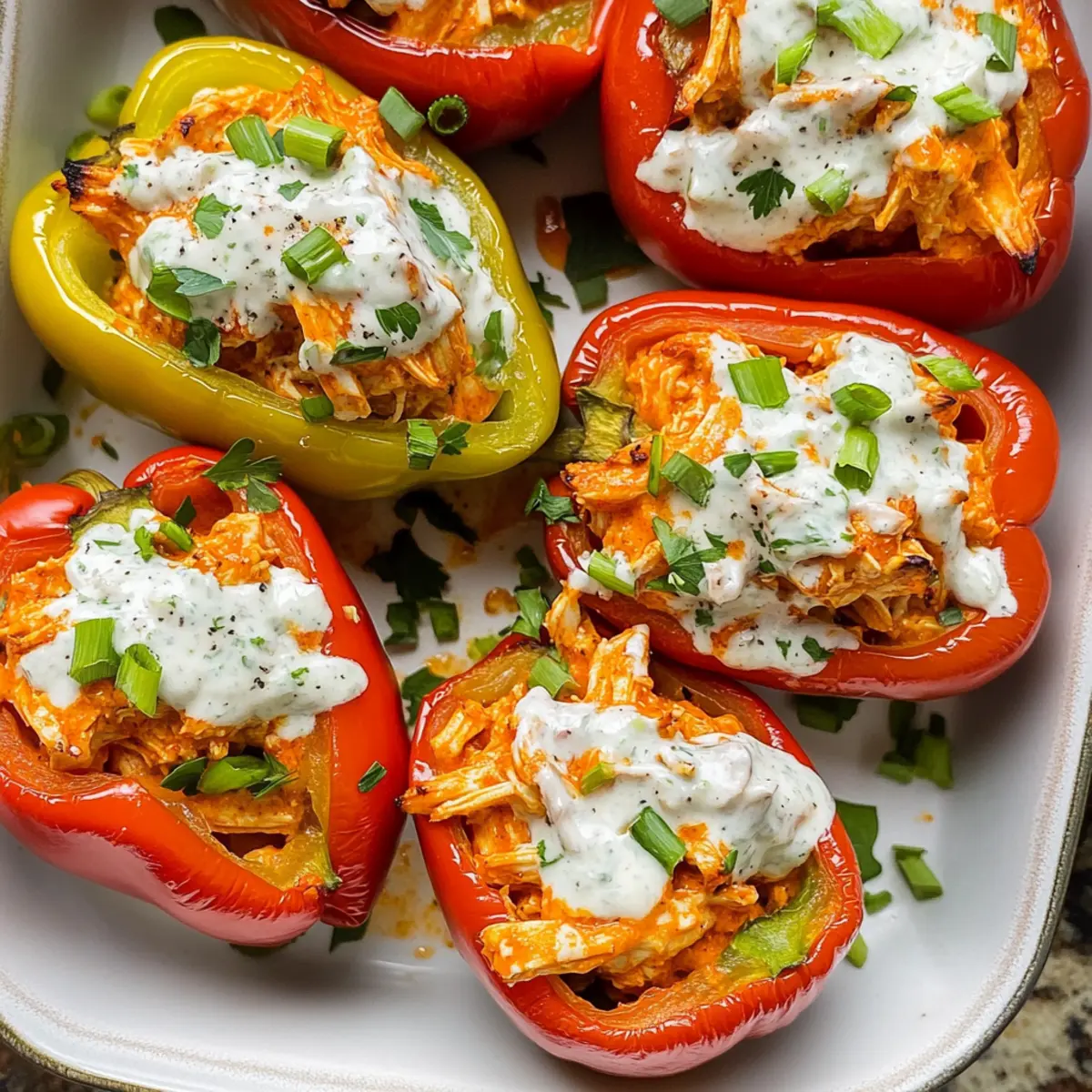 Buffalo Chicken Stuffed Peppers
