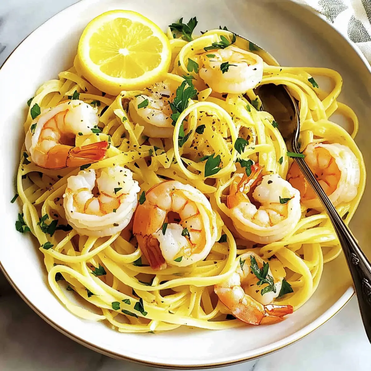 Lemon Garlic Shrimp Pasta