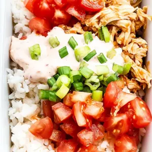 Shredded Buffalo Chicken Meal Prep Bowls