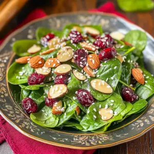 Cranberry Almond Spinach Salad