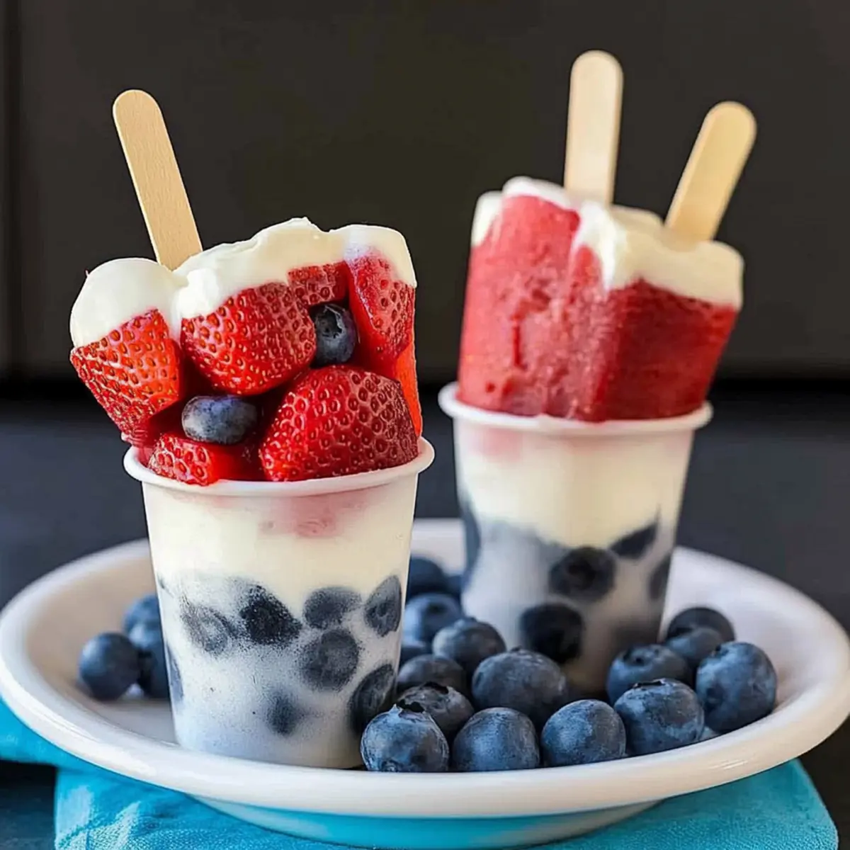 Red, White, and Blue White Chocolate Pudding Pops