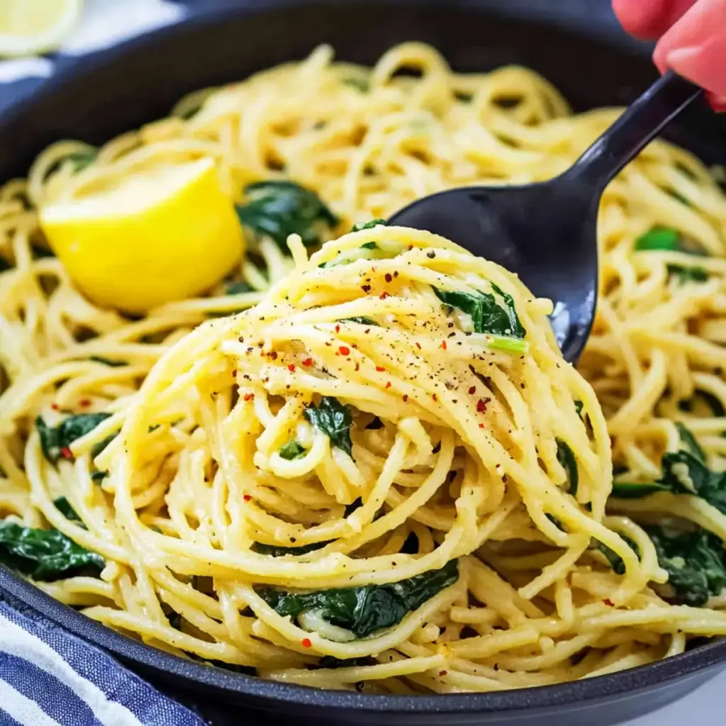 Lemon Spaghetti with Spinach