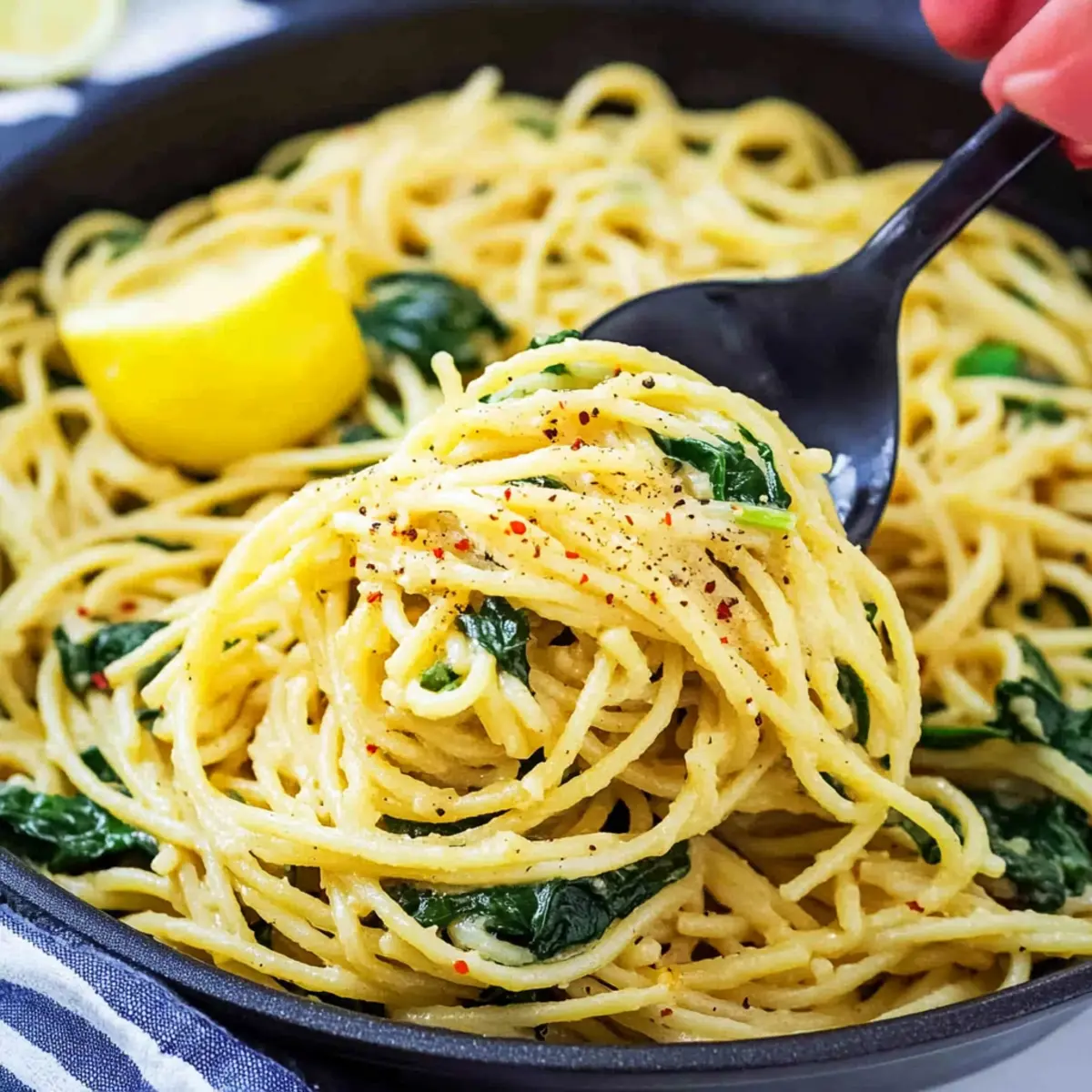 Lemon Spaghetti with Spinach