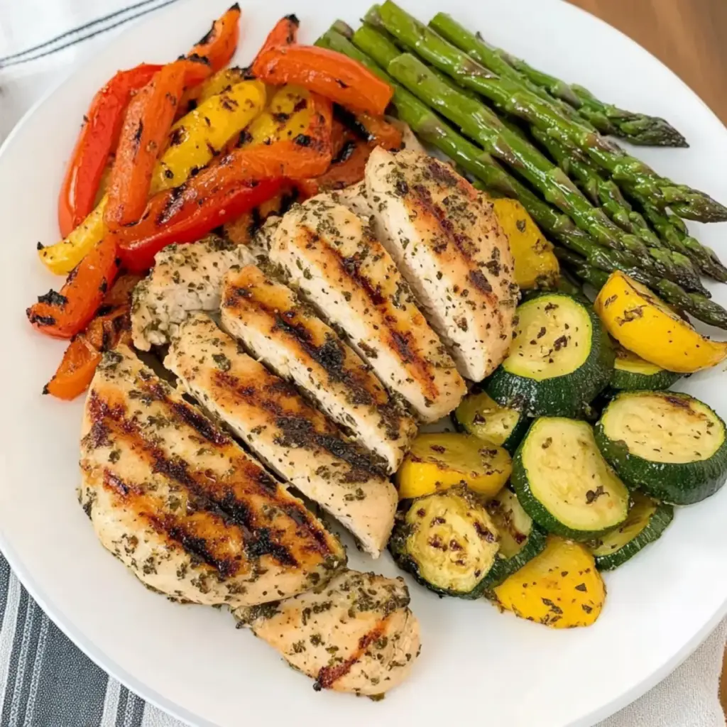 Grilled Garlic and Herb Chicken and Veggies