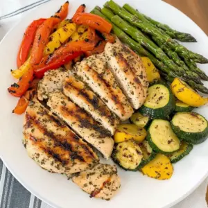 Grilled Garlic and Herb Chicken and Veggies