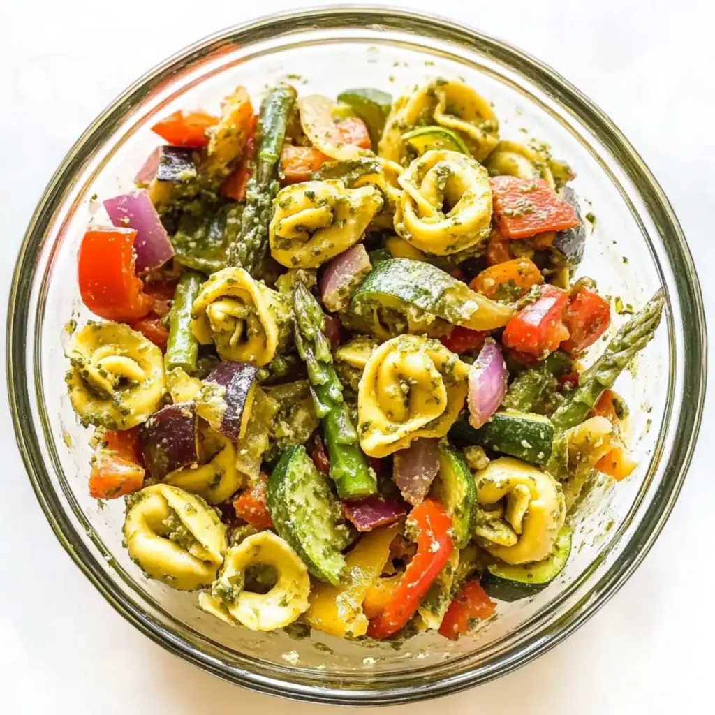 Tortellini with Roasted Veggies and Basil Vinaigrette