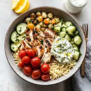 Greek Chicken Orzo Bowls