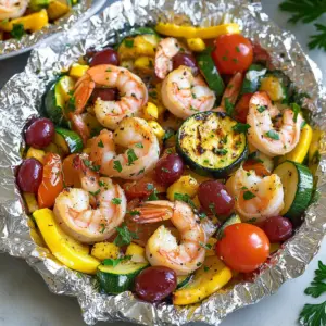 Shrimp and Summer Veggie Foil Packs