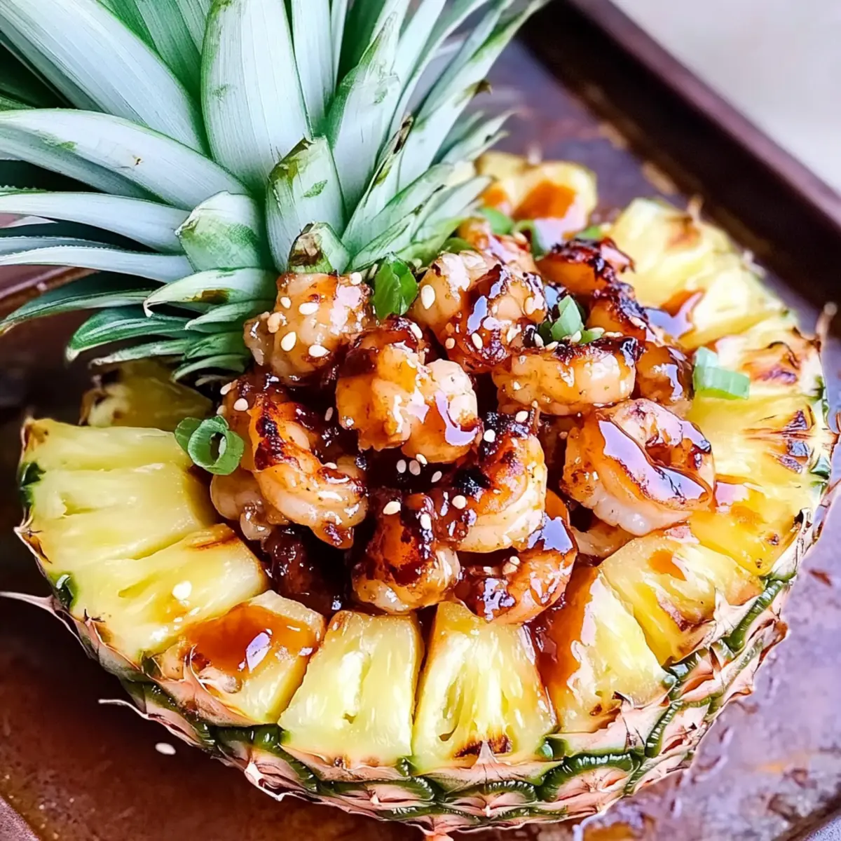 Grilled Teriyaki Shrimp and Pineapple