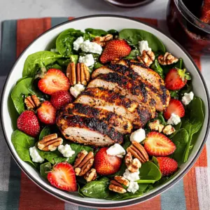 Blackened Chicken Strawberry Spinach Salad
