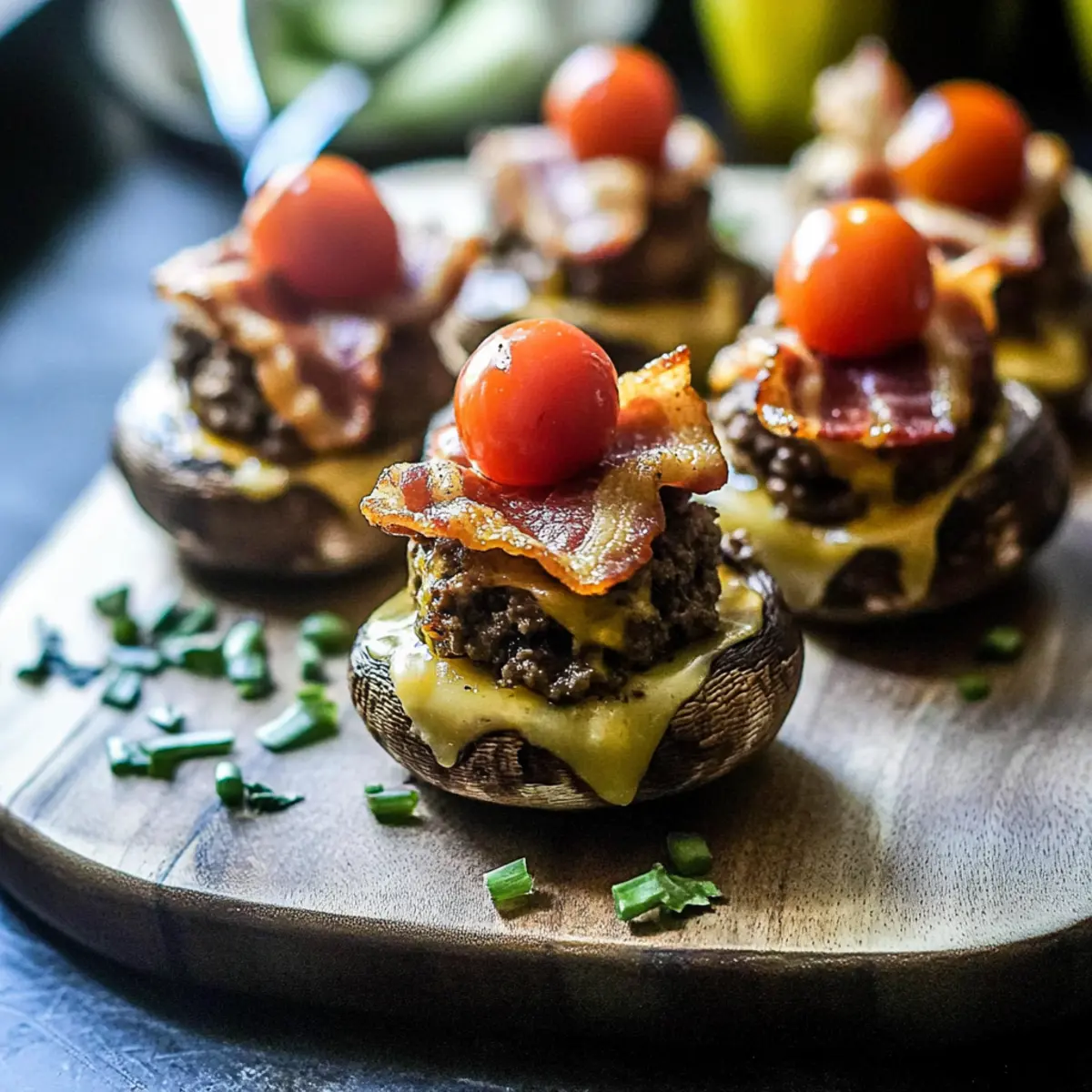 Bacon Cheeseburger Stuffed Mushrooms
