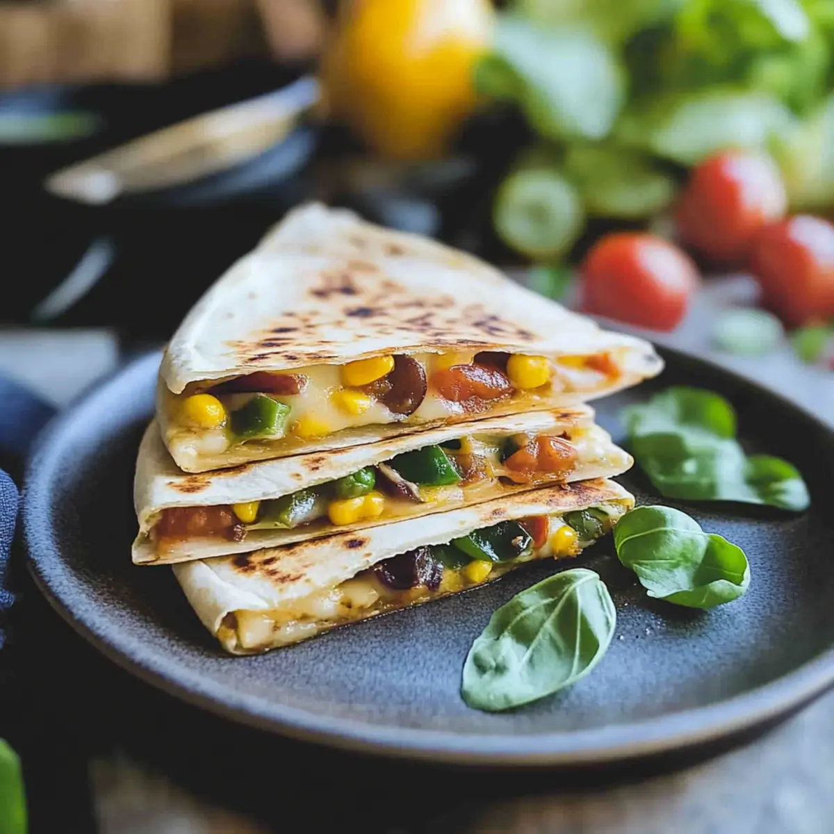 Summer Harvest Cheddar Quesadilla