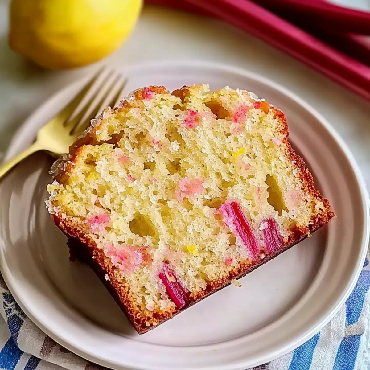 Delicious Lemon Rhubarb Bread