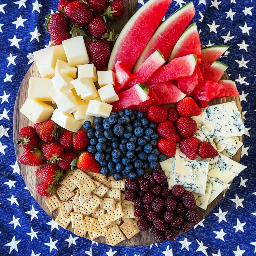 Red White and Blue Cheese Board