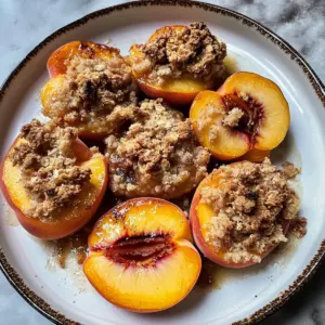 Grilled Peach Crumble (gluten-free)