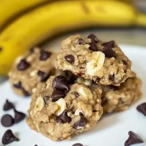 Peanut Butter Chocolate Chip Banana Cookies