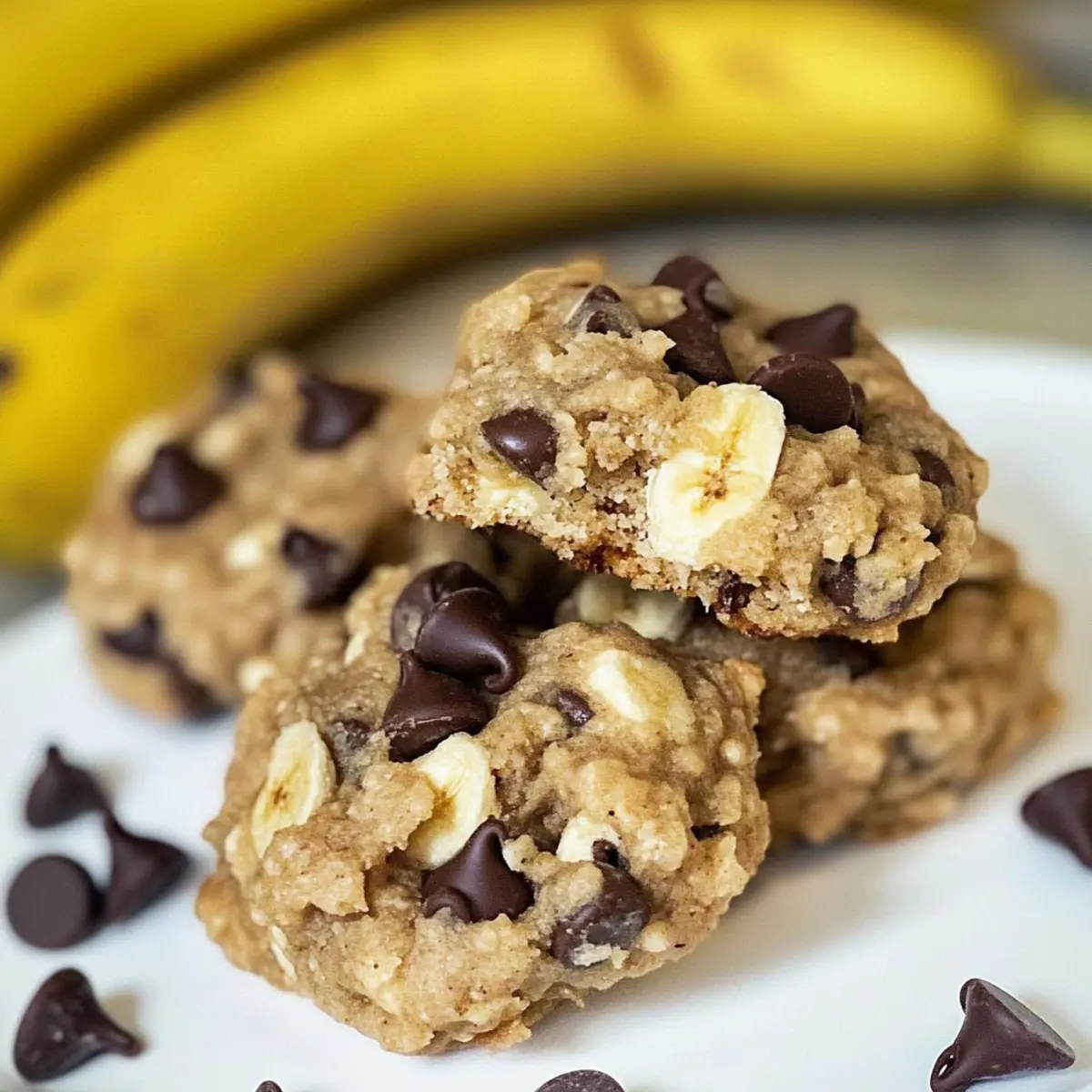 Peanut Butter Chocolate Chip Banana Cookies