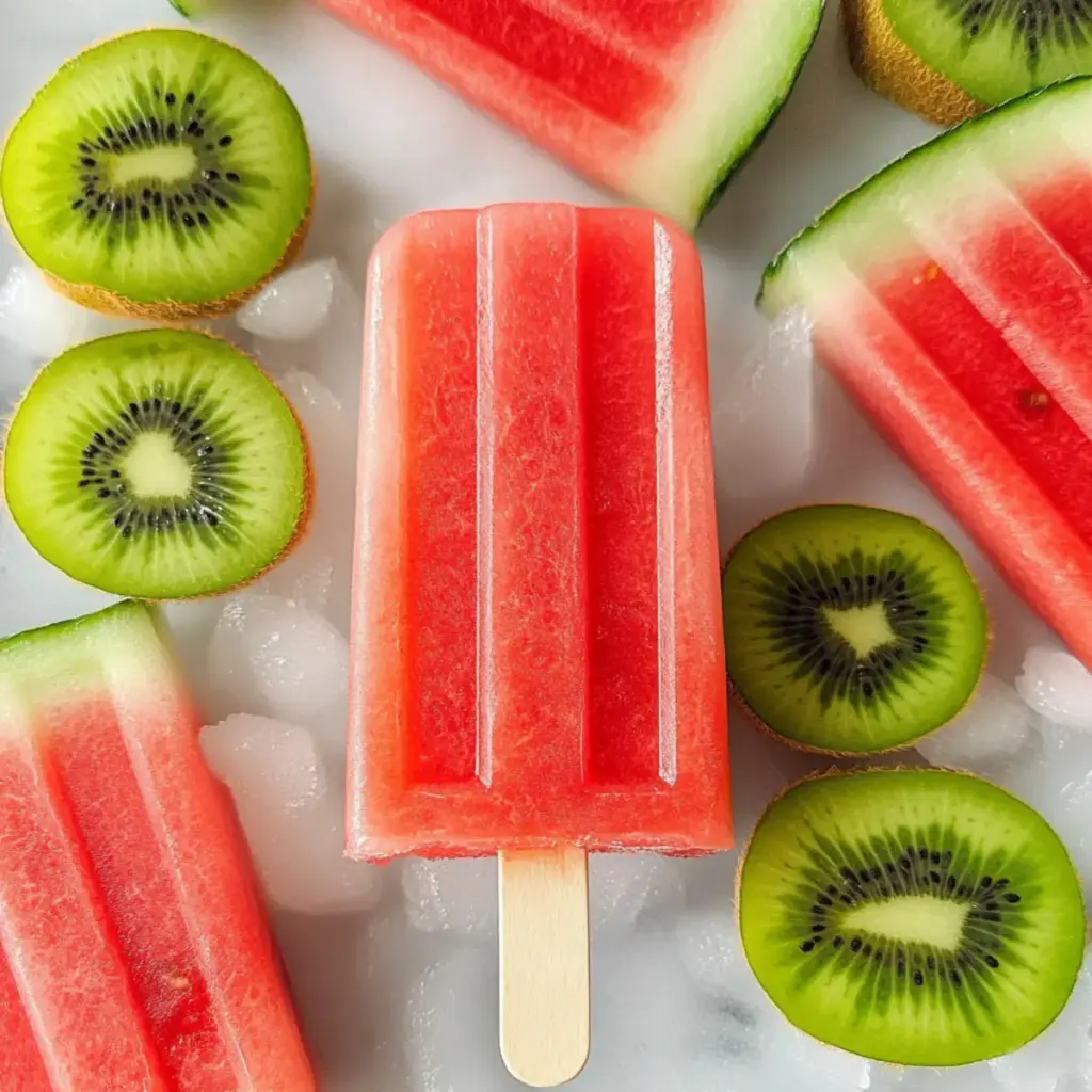 Watermelon ice lollies